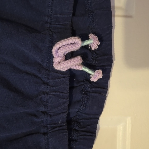 Lands End, Top, Tunic, Navy, Purple Tie, Elastic Waist, Scoop Neck Line, Casual - Picture 5 of 7